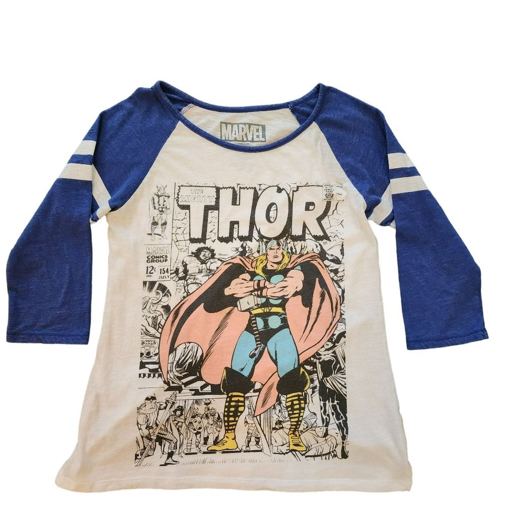 Marvel Thor Ragland Sleeve T- Shirt Size Large